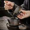 尚岩日式复古茶壶家用单壶陶瓷功夫茶具鎏金釉泡茶壶仿古铁锈茶壶