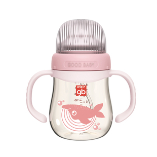 gb好孩子母乳实感宽口径带握把吸管PPSU新生儿奶瓶240mL