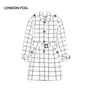 伦敦雾白色设计感高端风衣外套女春夏，英伦风中款气质格子大衣