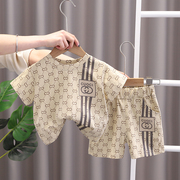 帅气男宝宝短袖童装夏季1一周岁婴儿全棉衣服，2两3三岁半4分体套装
