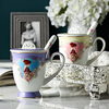 复古宫廷陶瓷喝水杯子带盖勺创意马克杯欧式骨瓷咖啡水杯下午茶杯