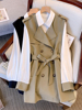 2023秋季套装女高级感时尚休闲工装风衣，马甲衬衫两件套女洋气