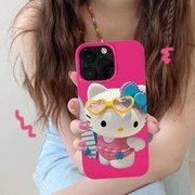 粉色泳衣可爱猫咪适用15苹果14promax甜美少女iphone13手机壳12软11