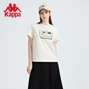 卡帕kappa短袖女印花t恤运动半袖休闲图案衫