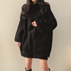 大码胖mm秋冬宽松慵懒高领保暖毛衣女(毛衣女)秋冬中长款套头针织衫上衣潮