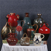 美式复古做旧陶瓷釉面冰裂纹，陶瓷花器摆件家居民宿样板间桌面花瓶