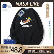 nasa联名火影鸣人男童，长袖宽松纯棉卫衣儿童圆领，秋冬加绒上衣新