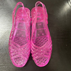 水晶鞋女士夏季坡跟韩版透气塑料防滑果冻公主鞋，居家洗澡浴室凉鞋