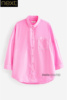 next英国女童大童亲子桃红色，宽松衬衫长袖衬衣外套n33-285