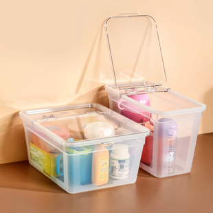 婴儿用品奶瓶收纳箱家用宝宝，餐具储存盒翻盖式玩具零食收纳盒大号