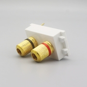 音箱接线柱插座模块 128型双头音箱模块 音响插座 喇叭接线柱模块