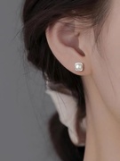 925纯银珍珠耳钉2023耳环小众轻奢高级感女耳饰