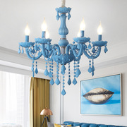 地中海蓝色水晶吊灯客厅卧室，灯漫咖啡厅网咖ktv彩色水晶灯具