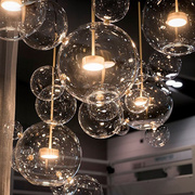意大利米奇泡泡餐厅吊灯设计师，玻璃圆球灯具，北欧ins网红客厅吊灯