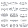 tuzi培育钻石满天星戒指，v型小排钻戒925纯银，叠戴食指环戒婚戒
