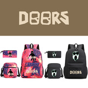 doorsroblox三件套书包印花透气实用双肩包大容量帆布包