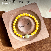 DuoAmo原创手工新中式古风女生文玩手串蜜蜡手串女士和田玉手链