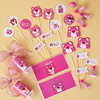网红粉色草莓熊烘焙蛋糕装饰儿童生日甜品台派对可爱卡通小熊插件