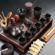 紫砂陶瓷功夫茶具套装，家用客厅整套茶台茶杯办公抽屉式实木小茶盘