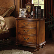 欧式仿古实木床头柜美式床头柜实木家具柜 卧室实木床头柜