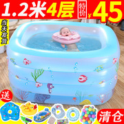 婴儿童游泳池家用小孩室内充气游泳桶，宝宝加厚可折叠保温洗澡水池