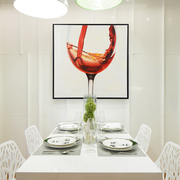 现代餐厅油画装饰画客厅有框画纯手绘酒店挂画走廊过道壁画红酒杯