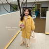 儿童韩版中长款气质外套2022冬季女童复合麂皮绒大衣