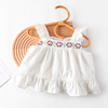 女童飞袖娃娃衫夏季洋气小衫儿童吊带衫上衣，宝宝白色纯棉衬衫