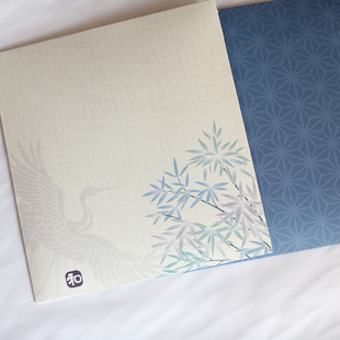 日本和风手帕包装盒信封包装艺术纸盒手绢包装纸袋袋硬纸盒