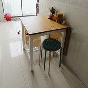 IKEA宜家平托普折叠式餐桌着浅褐色漆着白色漆家用小户型桌