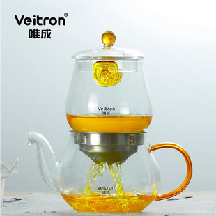 唯成耐高温玻璃泡茶壶上下套壶底部过滤茶水分离简易工夫茶具