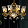 澳米铜灯欧式水晶吊灯，客厅卧室灯具简欧复古铜灯美式全铜吊灯