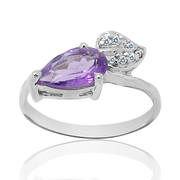 贵菲尔珠宝   925银紫水晶戒指