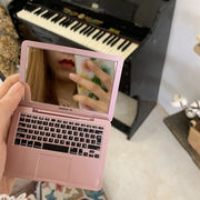 三个菜创意化妆镜迷你随身镜子个性笔记本电脑造型，便携折叠小化妆