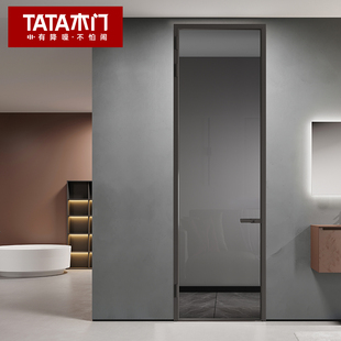 tata木门卫生间门阳台门玻璃门，厨房门浴室门铝合金平开门lb010-p