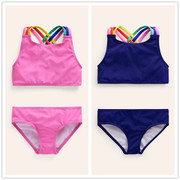 英国mini B BD童装 女童2024粉色吊带泳衣泳裤比基尼套装