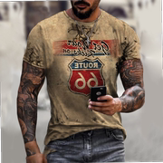 streetwearroute66printteeshirtment-shirtstops男士，t恤