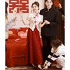 新中式敬酒服新娘2024红色，旗袍结婚订婚礼服，裙女夏季修身长款