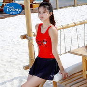 迪士尼女童泳衣中大童，学生少女12-15岁儿童，韩国可爱公主裙游泳装
