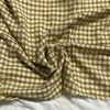 棉麻混纺时装布料 黄白色小格子色织透气面料 连衣裙 衬衫 娃娃衫