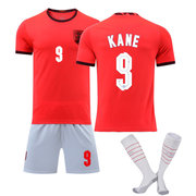 2022世界杯英格兰客场球衣9号凯恩10斯特林男儿童足球服套装定制