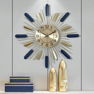 现代简约创意轻奢挂钟铁艺客厅，挂表北欧时尚家用大气，静音艺术钟表