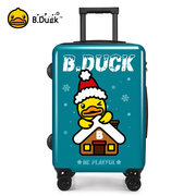bduck小黄鸭拉杆箱万向轮男卡通可爱行李箱20寸圣诞旅行箱飞机箱