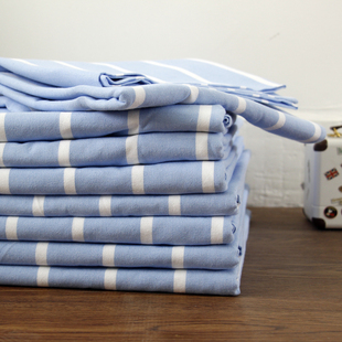 处理单人床单纯棉老粗布被套两三件套学生宿舍，寝室0.9m1米1.2米床