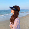 日本防晒帽女夏季遮脸大沿空顶帽，防紫外线骑车遮阳沙滩太阳帽子