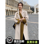 风衣女2024春秋韩系宽松设计感小众英伦风高级感长款外套