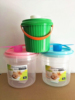 食品级密封罐收纳盒储存罐洗衣粉桶圆形塑料桶带盖透明防潮储物盒
