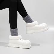 冬季厚底雪地靴女冬外穿短款2023年可爱加绒加厚防滑棉拖鞋女