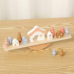 木制动物平衡小树跷跷板儿童趣味叠叠高益智积木手眼协调玩具