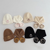 宝宝帽子秋冬季保暖可爱护耳针织帽男女童加绒儿童毛线围巾两件套